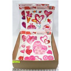 FLAT OF 30 ASSORTED FROM THE HEART WINDOW CLINGS