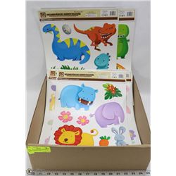 FLAT OF 30 ASSORTED KIDS ROOM SELF ADHESIVE WALL