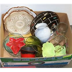 LARGE ESTATE BOX OF SERVING DISHES AND MORE.