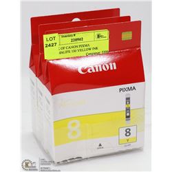 3 PACK OF CANON PIXMA CHROMALIFE 100 YELLOW INK