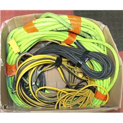 BOX OF AIR HOSES, EXTENSION CORDS