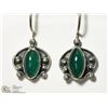 Image 1 : STERLING SILVER GREEN ONYX EARRINGS