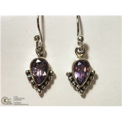 STERLING SILVER AMETHYST EARRINGS