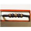 Image 2 : STAINLESS STEEL BROWN LEATHER MENS BRACELET