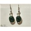 Image 1 : STERLING SILVER GREEN ONYX EARRINGS