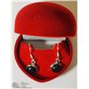 Image 2 : STERLING SILVER BLACK ONYX EARRINGS