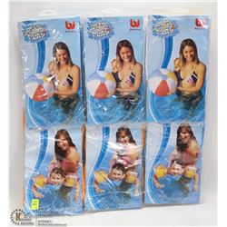 COLLECTION OF KIDS BLOW UP WINGS AND BALLS