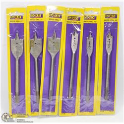 6 ASSORTED WOOD DRILL BITS