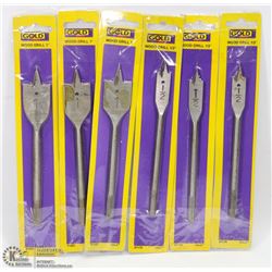 6 ASSORTED WOOD DRILL BITS