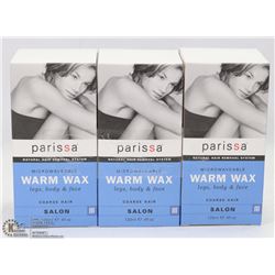 3 BOXES OF PARISSA MICROWAVEABLE WARM WAX