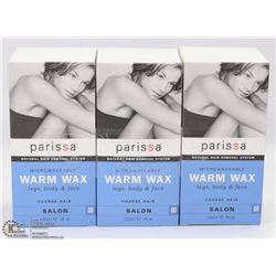 3 BOXES OF PARISSA MICROWAVEABLE WARM WAX