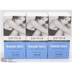 3 BOXES OF PARISSA MICROWAVEABLE WARM WAX
