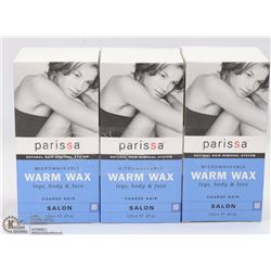 3 BOXES OF PARISSA MICROWAVEABLE WARM WAX