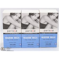3 BOXES OF PARISSA MICROWAVEABLE WARM WAX