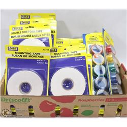 FLAT OF DOUBLE SIDE FOAM TAPE AND PVC TAPE