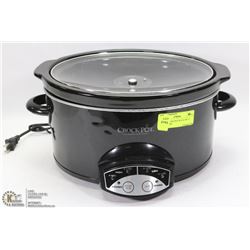 BLACK CROCK POT W/4, 6, 8 & 10 HOUR TIMER