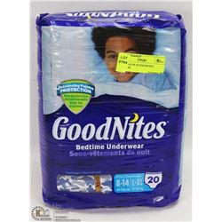 NEW BAG OF 20 GOODNITES BEDTIME