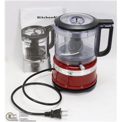 RED KITCHENAID FOOD PROCESSOR - CHOPS &