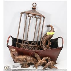 6 COPPERCRAFT PIECES INCL ONE CLOCK