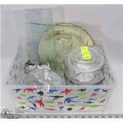 VINTAGE GLASS COFFEE POT, TEA POT AND VARIOUS