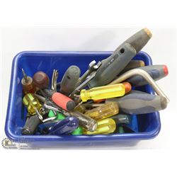 BIN FULL OF SCREWDRIVERS