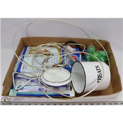 PET LOT WITH CORKSCREW GROUND TETHER , 2 NEW