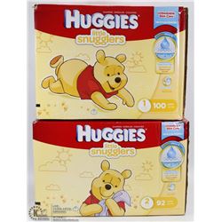 2 HUGGIES DIAPERS BOXES