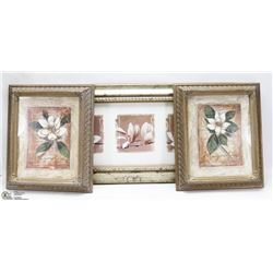 3 FLORAL PICTURES FRAMED