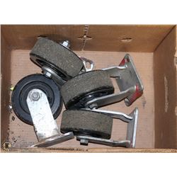 LOT OF 4 HEAVY DUTY CASTOR WHEELS