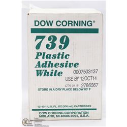 CASE OF 12 DOW CORNING 739 PLASTIC WHITE ADHESIVE