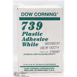 CASE OF 12 DOW CORNING 739 PLASTIC WHITE ADHESIVE