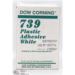 CASE OF 12 DOW CORNING 739 PLASTIC WHITE ADHESIVE
