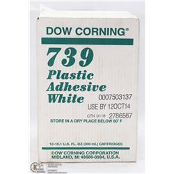CASE OF 12 DOW CORNING 739 PLASTIC WHITE ADHESIVE