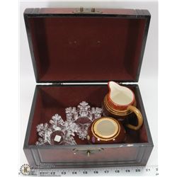 DECORATIVE WOODEN W/ CONTENTS