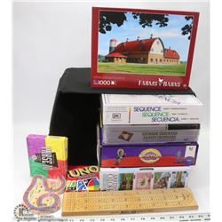 BOX OF NEW GAMES & PUZZLES - HOUSEHOLD
