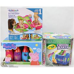 NEW ITEMS PEPPA PIG BOWLING SET, CRAYOLA