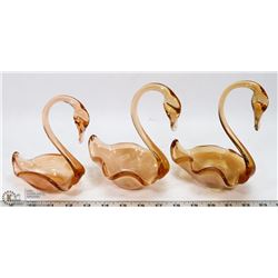 VINTAGE SET OF 3 MURANO HAND BLOWN