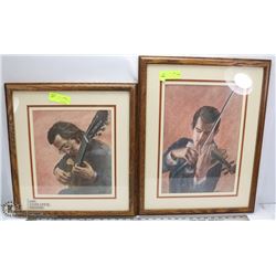 LOT OF 2 MUSIC THEMED FRAMED AND MATTED ART