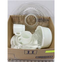 BOX OF DISHES AND GLASSWARE