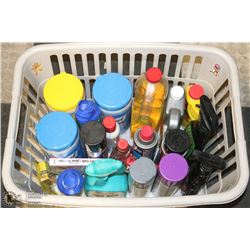 BASKET OF CLEANING SUPPLIES