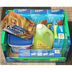 BOX OF ZIPLOC BAGS, AND MORE