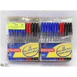 BUNDLE OF 10 ENCORE ASSORTED 12 BALL POINT PENS