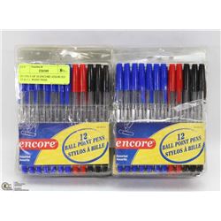 BUNDLE OF 10 ENCORE ASSORTED 12 BALL POINT PENS