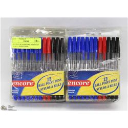 BUNDLE OF 10 ENCORE ASSORTED 12 BALL POINT PENS