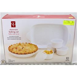NEW 10PC STONEWARE BAKING SET