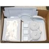 Image 1 : BOX OF WHITE DISHES AND SERVING SETS