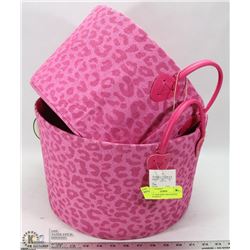 PAIR OF NEW PINK ORGANIZING BINS/ BASKETS