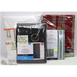 LOT OF ROD POCKET PANELS, GROMMET TOP PANEL,