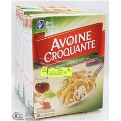 4 BOXES OF OATMEAL CRISP CEREAL, MAPLE NUT