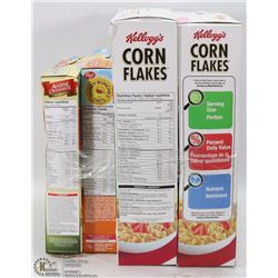 4 BOXES OF ASSORTED CEREAL MAY BE PAST BEST